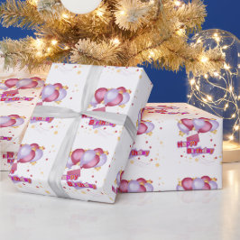Roze Ballon Verjaardagskaart voor Meisjes – Schatt Cadeaupapier
