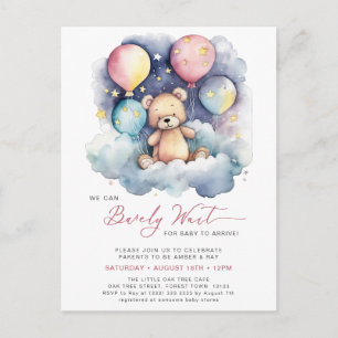 Roze ballon waar we nauwelijks op kunnen wachten M Uitnodiging Briefkaart