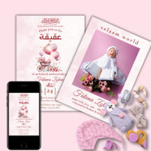 Roze Ballon Wandelwagen Baby Meisje Moslim Aqiqah