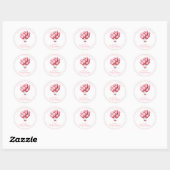 Roze ballon Waterverf meisje Baby shower dank u Ronde Sticker (Vel)