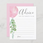 Roze ballonadviseur wenst Baby kaart (Voorkant / Achterkant)