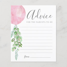 Roze ballonadviseur wenst Baby kaart