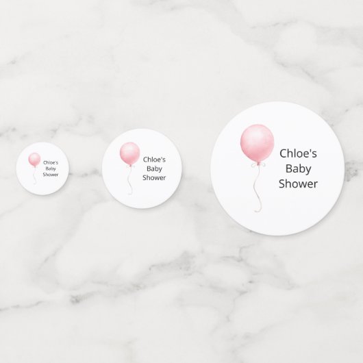 Roze ballonBaby shower Confetti (Voorkanten)