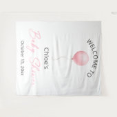 Roze ballonBaby shower Wandkleed (Voorkant (horizontaal))