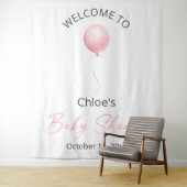 Roze ballonBaby shower Wandkleed (In situ)