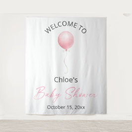 Roze ballonBaby shower Wandkleed
