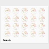 Roze ballonballon Baby shower Dank u Sticker (Vel)