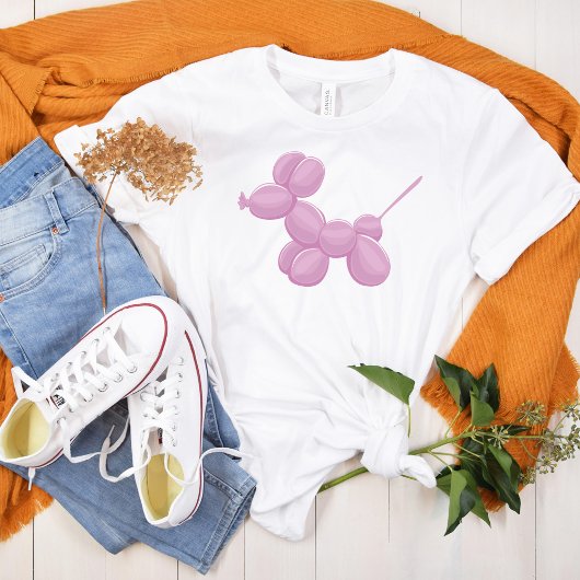 Roze ballondier Schattigee hond T-shirt