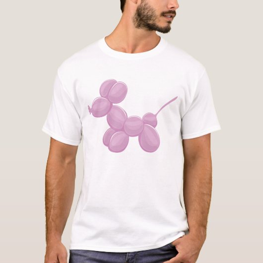 Roze ballondier Schattigee hond T-shirt (Voorkant)