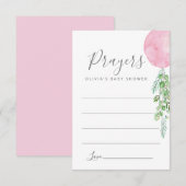 Roze ballongebeden voor Baby-sluitingskaart Informatiekaartje (Voorkant / Achterkant)