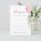 Roze ballongebeden voor Baby-sluitingskaart Informatiekaartje (Staand voorkant)