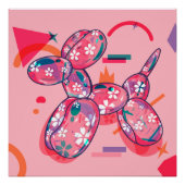 Roze ballonhond perfect poster (Voorkant)