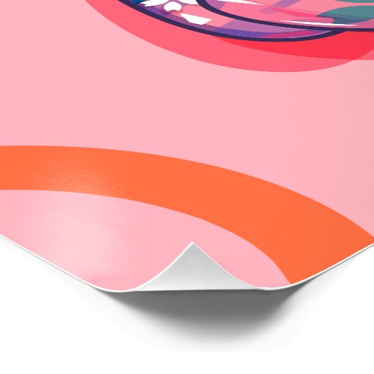 Roze ballonhond perfect poster (Hoek)