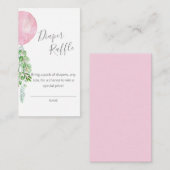 Roze ballonluier Raffle Ticket Informatiekaartje (Voorkant / Achterkant)