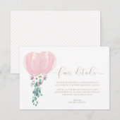 Roze Ballonnen Baby Shower Fijne Details Kaart (Voorkant / Achterkant)