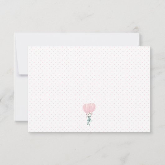 Roze Ballonnen Baby shower Fijner Details Kaart (Achterkant)