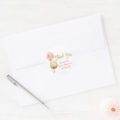 Roze ballonnen baby shower meisje ronde sticker (Envelop)
