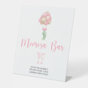 Roze Ballonnen Baby shower Momosa Bar Reclamebord Met Voetstuk