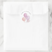 Roze Ballonnen Baby Shower Ronde Sticker (Tas)
