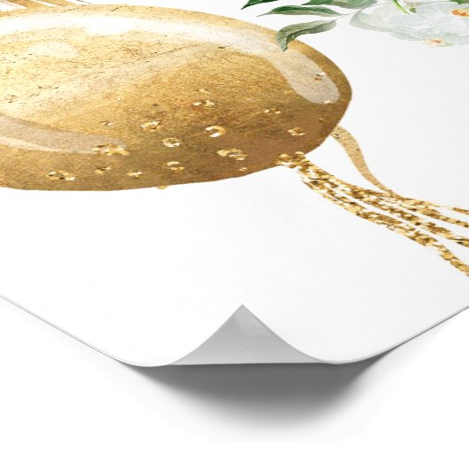 Roze ballonnen baby shower welkom bord poster (Hoek)