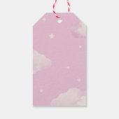 Roze ballonnen Baby Teddy Bear Shower Dank je wel Cadeaulabel (Achterkant)