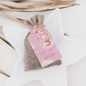 Roze ballonnen Baby Teddy Bear Shower Dank je wel Cadeaulabel