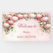 Roze ballonnen banner (Horizontaal)