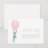 Roze Ballonnen Boeken voor Baby Request Kaart (Voorkant / Achterkant)