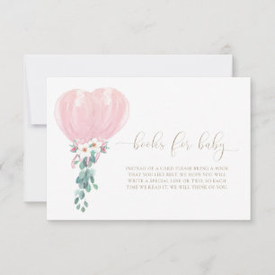 Roze Ballonnen Boeken Voor Baby Verlangkaart Kaart