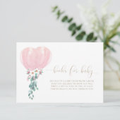 Roze Ballonnen Boeken Voor Baby Verlanglijstkaart Kaart (Staand voorkant)