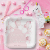 Roze ballonnen boog baby shower papieren bordje (Feest)