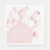 Roze ballonnen boog baby shower servetten (Voorkant)