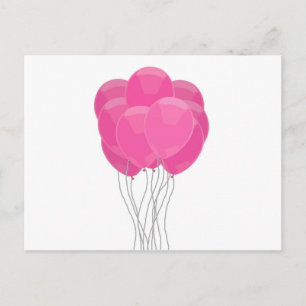 Roze ballonnen briefkaart