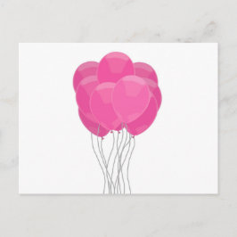 Roze ballonnen briefkaart