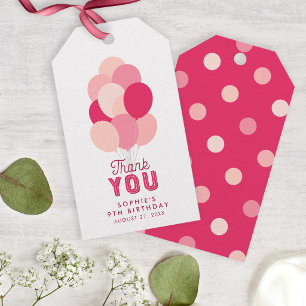 Roze Ballonnen Dank Je Cadeaulabel