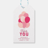 Roze Ballonnen Dank Je Cadeaulabel (Voorkant)