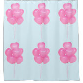 Roze ballonnen douchegordijn (Voorkant)