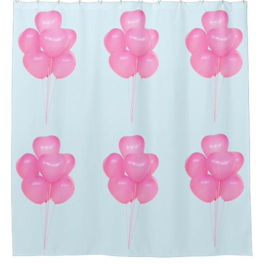 Roze ballonnen douchegordijn (Voorkant)