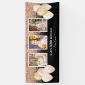 Roze ballonnen Drie foto's 30e zwarte dag Spandoek (Verticaal)