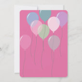 Roze ballonnen en sterren Verjaardag Kaart (Achterkant)