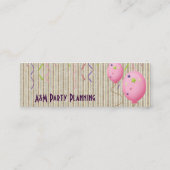 Roze ballonnen en strips mini visitekaartje (Achterkant)