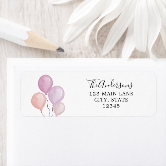 Roze ballonnen etiket (Insitu)