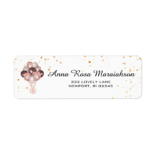 *~* Roze ballonnen Gold Glitter Baby Girl Shower Etiket