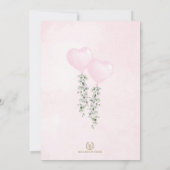 Roze ballonnen Greenery Twin Girls SweeLiege Baby Kaart (Achterkant)