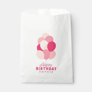Roze ballonnen Happy Birthday Bedankzakje