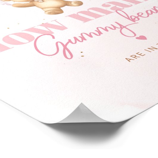 Roze ballonnen Hoeveel gummy beren in de pot Poster (Hoek)