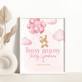 Roze ballonnen Hoeveel teddy grammen Poster
