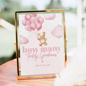 Roze ballonnen Hoeveel teddy grammen Poster