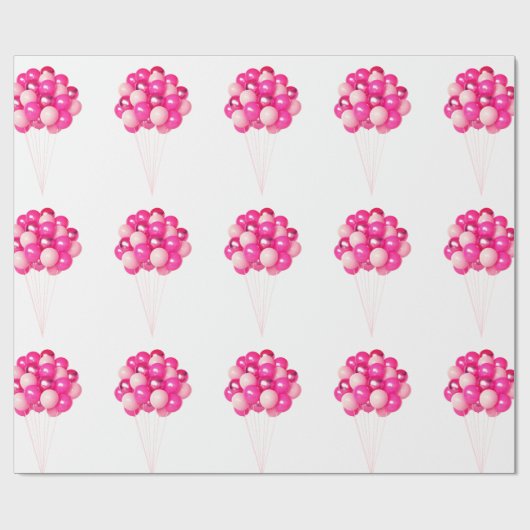 Roze ballonnen inpakpapier (Vlak)
