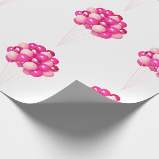 Roze ballonnen inpakpapier (Hoek)